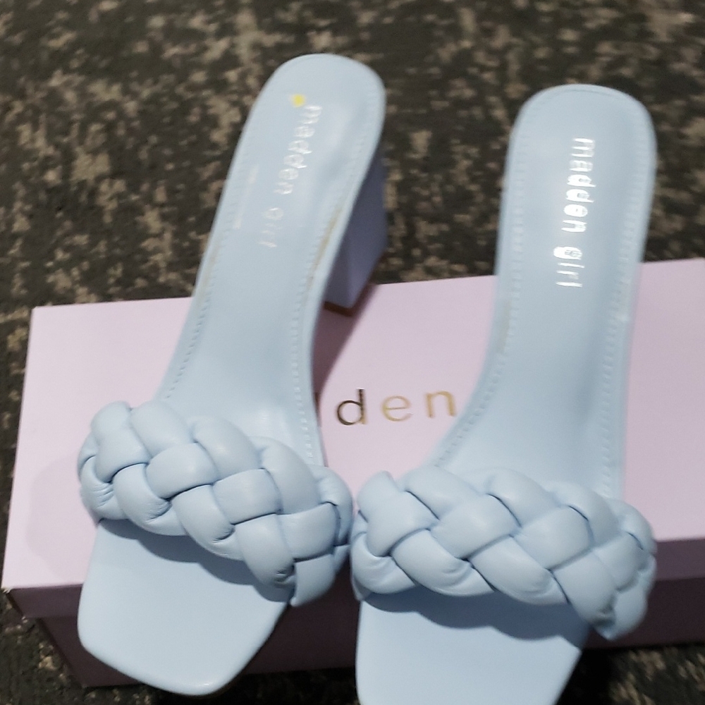 Madden Girl Blue Braided Heels